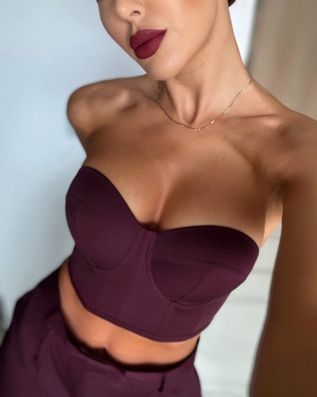 Bordowy gorset - Szarecka.com