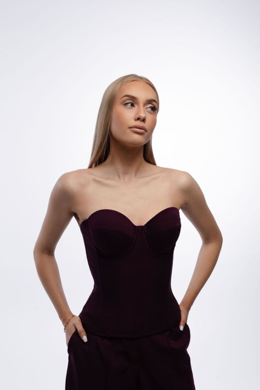Bordowy gorset - Szarecka.com