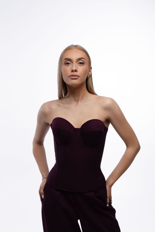 Bordowy gorset - Szarecka.com