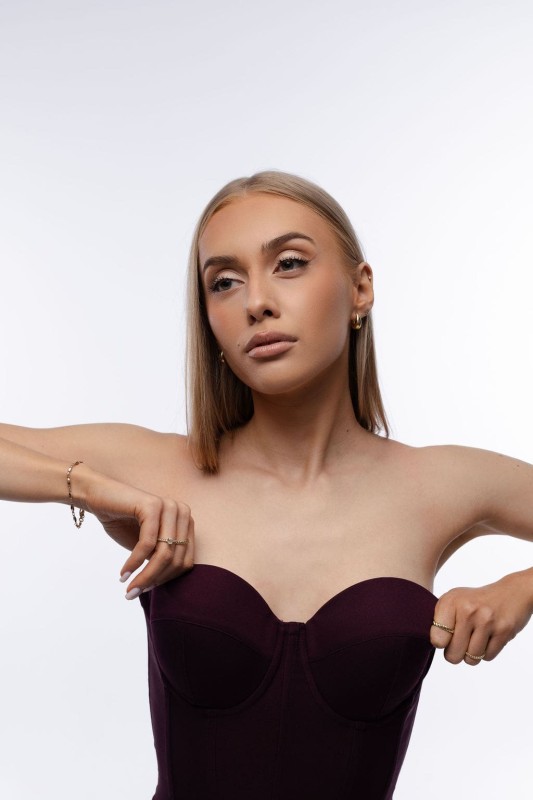 Bordowy gorset - Szarecka.com