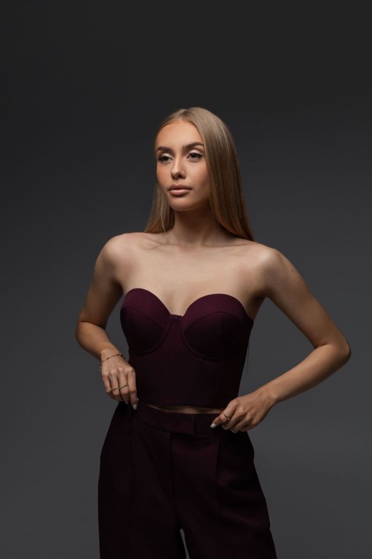 Burgundowy gorset - Szarecka.com